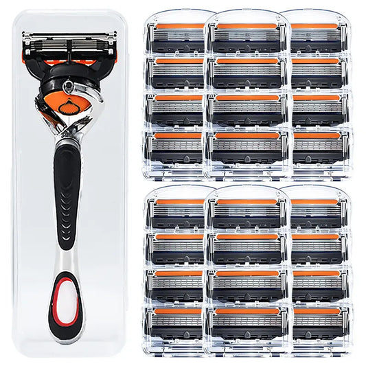 Set de Recambios de Maquinilla de Afeitar para Hombre + Soporte - Cuchillas de acero inoxidable ultra afiladas para un afeitado suave 🪒✨