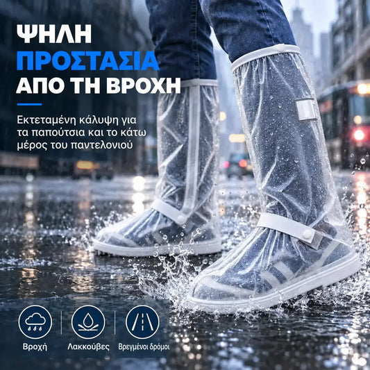 ☔ Υπέρτατη προστασία από τη βροχή! Ψηλά αδιάβροχα καλύμματα υποδημάτων (ύψος 40 cm)! Χοντρή αντιολισθητική σόλα · Ανθεκτικό PVC!
