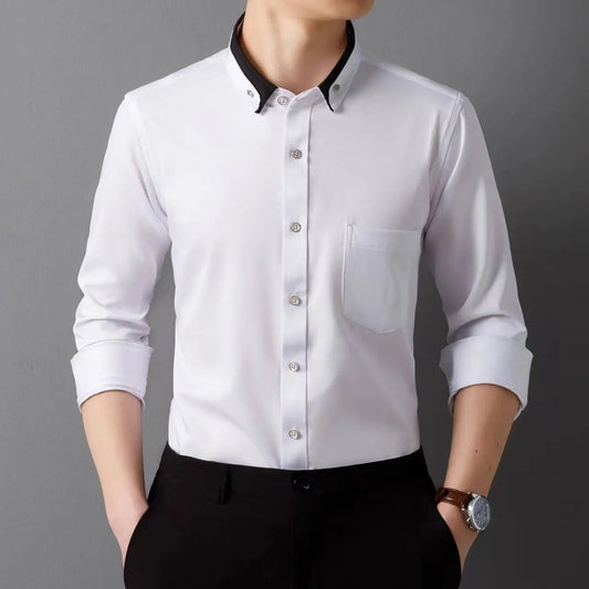 【S-4XL】Camisa informal de manga larga para hombre