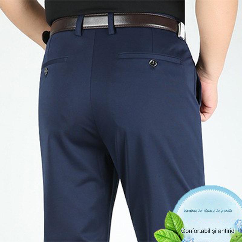 Pantalones de vestir ajustados para hombre, estilo casual de negocios.