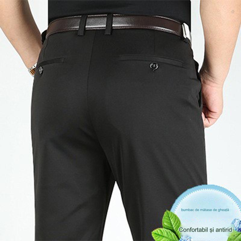 Pantalones de vestir ajustados para hombre, estilo casual de negocios.