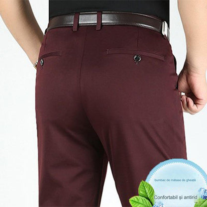 Pantalones de vestir ajustados para hombre, estilo casual de negocios.
