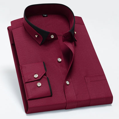 【S-4XL】Camisa informal de manga larga para hombre