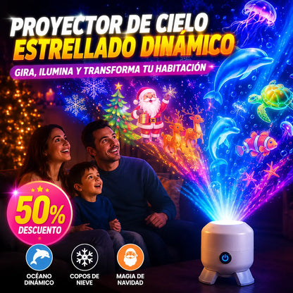 Lámpara proyector de cielo estrellado dinámico | Luz y sombra giratorias, creando una atmósfera de ensueño