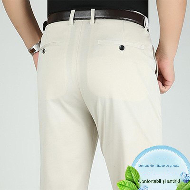 Pantalones de vestir ajustados para hombre, estilo casual de negocios.
