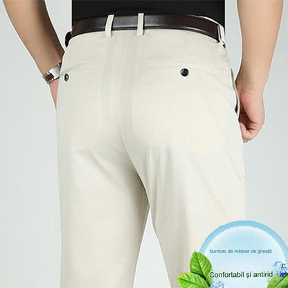Pantalones de vestir ajustados para hombre, estilo casual de negocios.