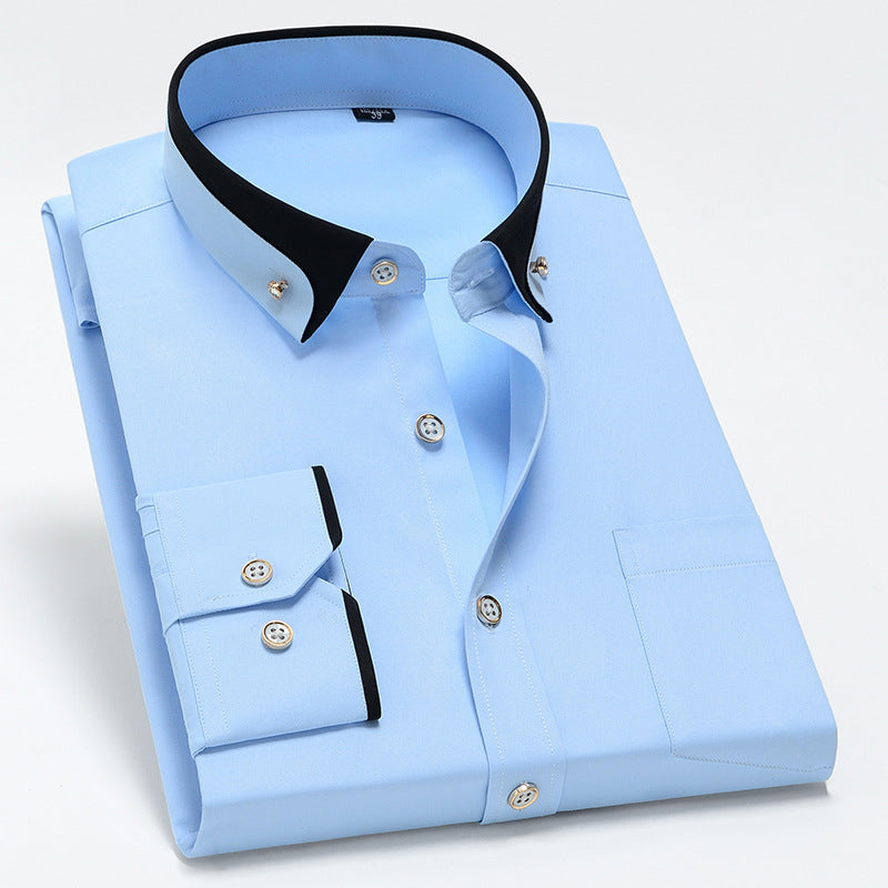 【S-4XL】Camisa informal de manga larga para hombre