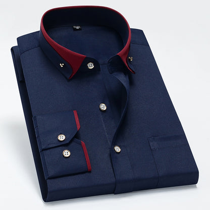 【S-4XL】Camisa informal de manga larga para hombre