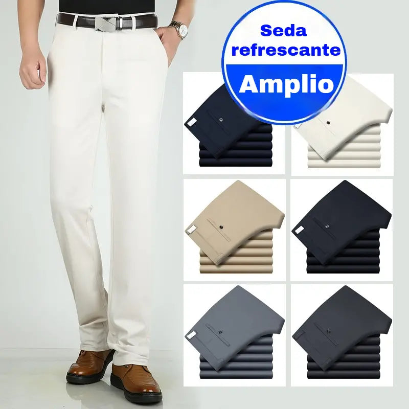 Pantalones de vestir ajustados para hombre, estilo casual de negocios.