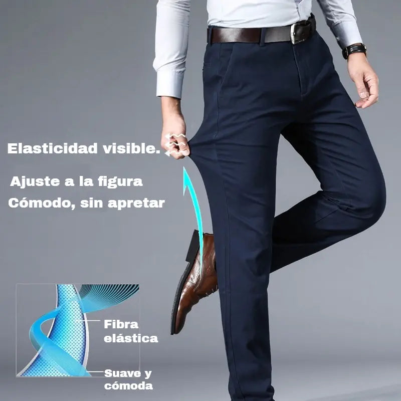 Pantalones de vestir ajustados para hombre, estilo casual de negocios.